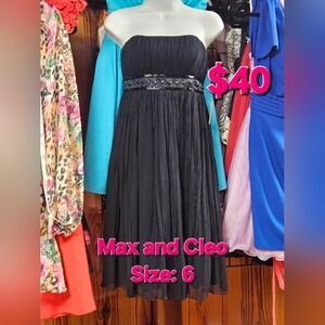 Max & Cleo Black Strapless Mini Dress